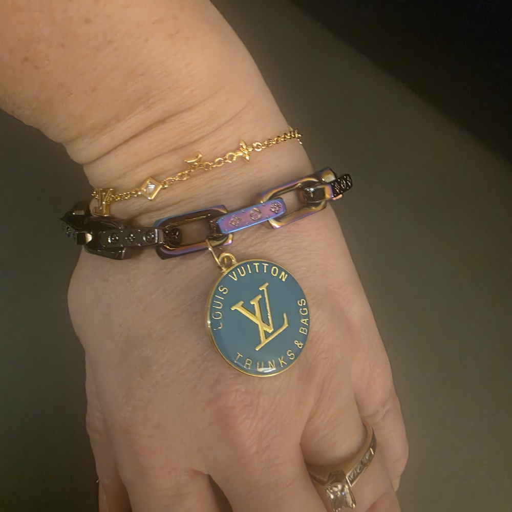 Upcycled Louis Vuitton Multicolor Chain Bracelet - Picture 2 of 6
